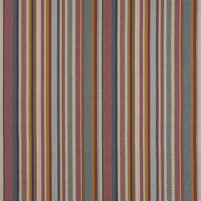 Cabrera Stripe Fabric - Red / Blue swatch