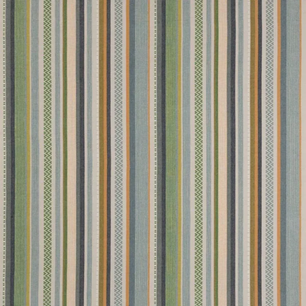 Cabrera Stripe Fabric - Blue / Green by green striped cotton fabric from Jane Churchill