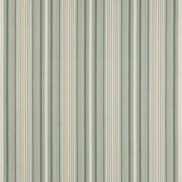 Seville Stripe Fabric - Aqua by blue striped cotton fabric from Jane Churchill