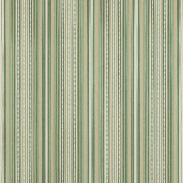 Seville Stripe Fabric - Green by green striped cotton fabric from Jane Churchill
