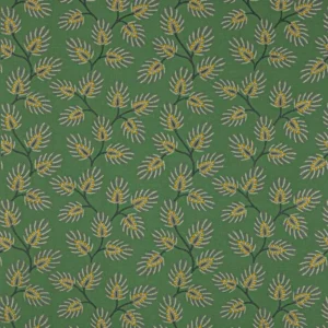green botanical embroideried fabric from Jane Churchill