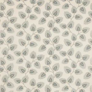 blue botanical embroideried fabric from Jane Churchill
