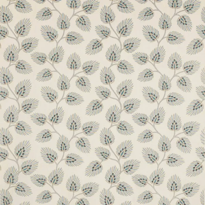 Peacock Leaf Fabric - Blue swatch