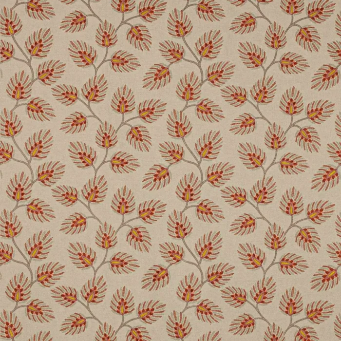 Peacock Leaf Fabric - Terracotta swatch