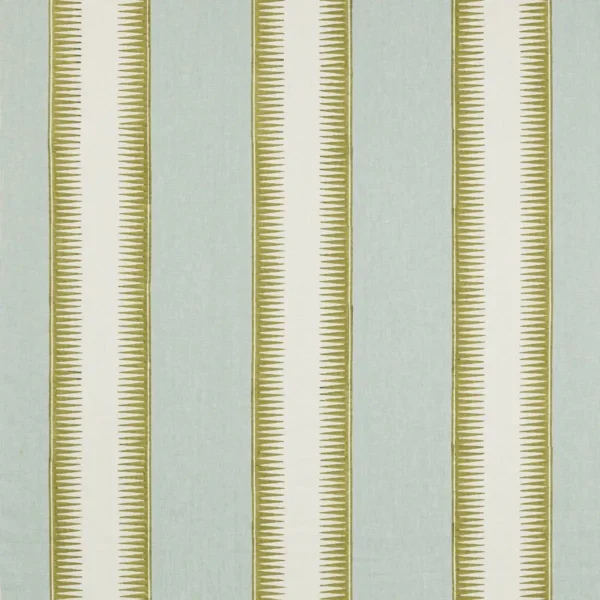 Ezra Stripe Fabric - Aqua / Lime by yellow striped linen fabric from Jane Churchill