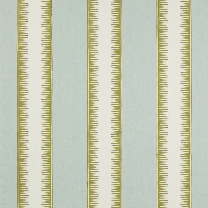 Ezra Stripe Fabric - Aqua / Lime swatch