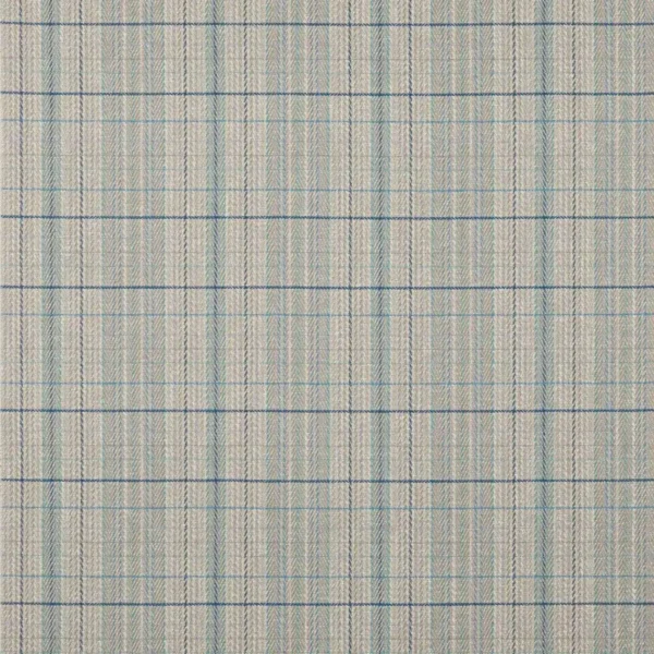Oxana Check Fabric - Blue by blue checked woven fabric from Jane Churchill