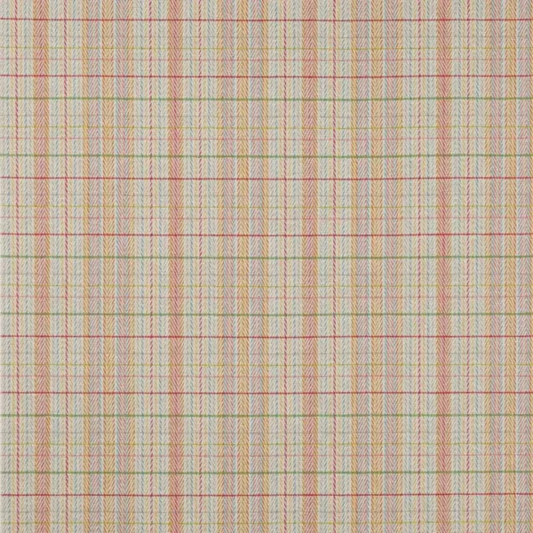 Oxana Check Fabric - Multi by multicolour checked woven fabric from Jane Churchill