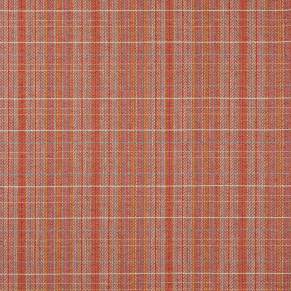 Oxana Check Fabric - Red by red checked woven fabric from Jane Churchill