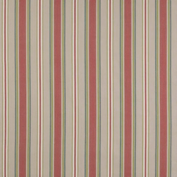 Tango Fabric - Red / Green by red striped cotton fabric from Jane Churchill