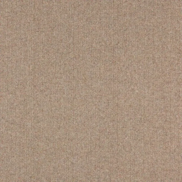 Theo Fabric - Coffee by brown plain woolen fabric from Jane Churchill
