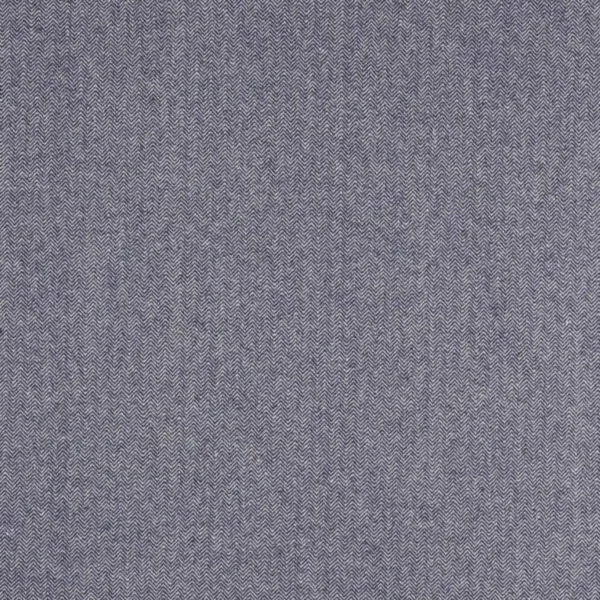 Theo Fabric - Indigo by blue plain woolen fabric from Jane Churchill