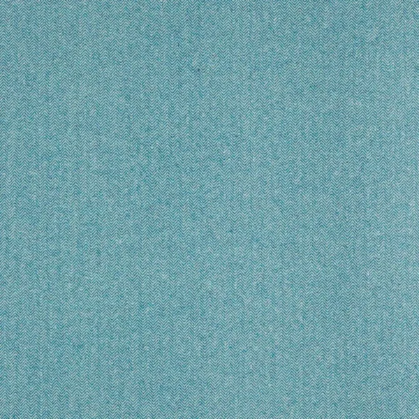 Theo Fabric - Teal by blue plain woolen fabric from Jane Churchill