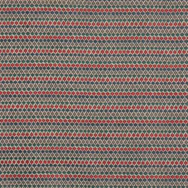 Hexam Fabric - Coral / Blue by multicolour spotted jacquard fabric from Jane Churchill