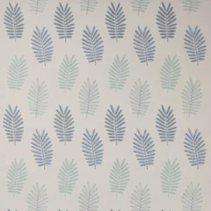 blue botanical embroideried fabric from Jane Churchill