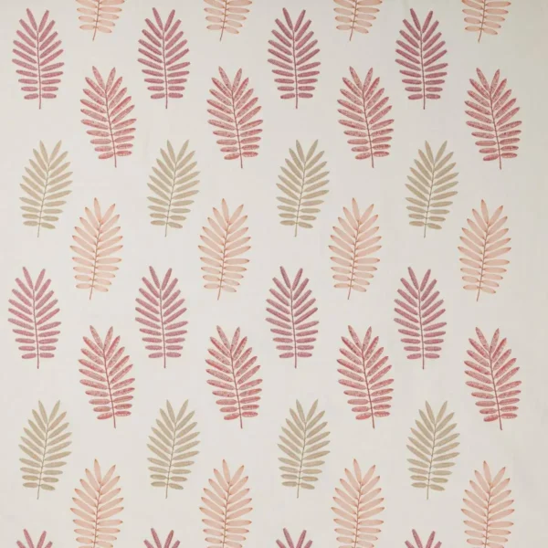 Ferndown Fabric - Red by red botanical embroideried fabric from Jane Churchill