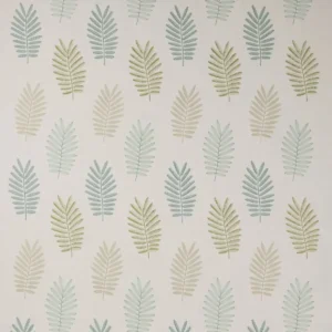 green botanical embroideried fabric from Jane Churchill