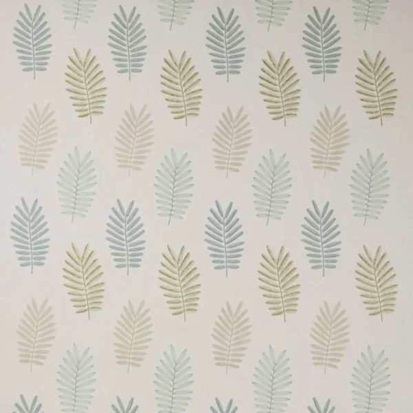 green botanical embroideried fabric from Jane Churchill