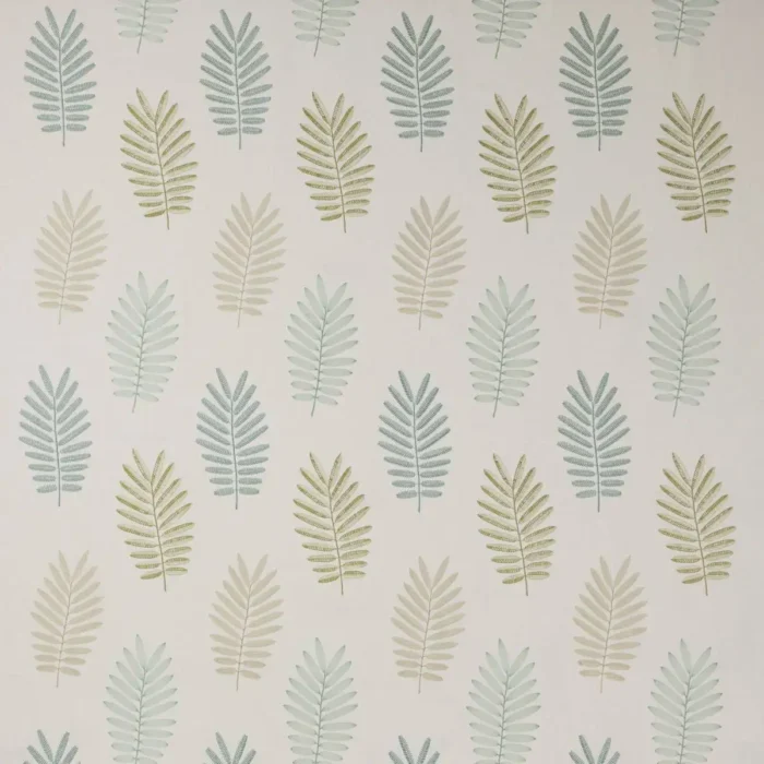 Ferndown Fabric - Aqua / Leaf – Aqua Leaf swatch