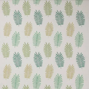 green botanical embroideried fabric from Jane Churchill