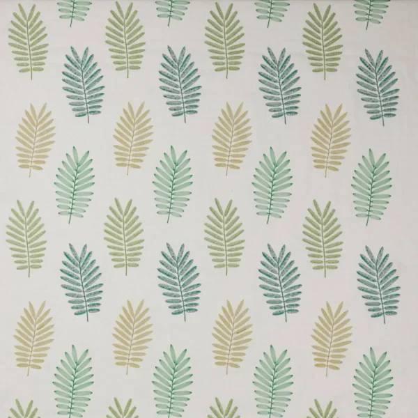 Ferndown Fabric - Emerald by green botanical embroideried fabric from Jane Churchill