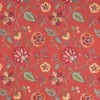 red botanical embroideried fabric from Jane Churchill