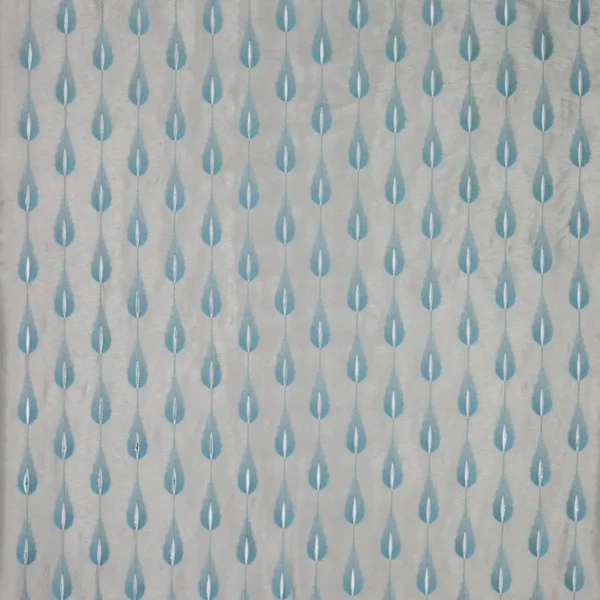 Plato Fabric - Aqua by blue botanical embroideried fabric from Jane Churchill