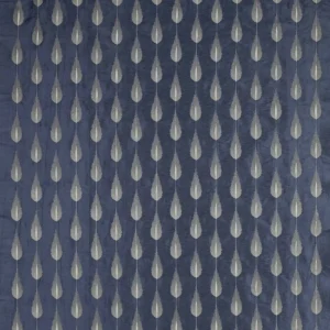 blue botanical embroideried fabric from Jane Churchill