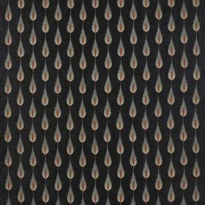 black-grey botanical embroideried fabric from Jane Churchill