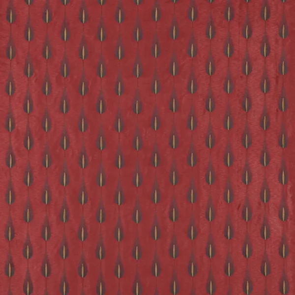 red botanical embroideried fabric from Jane Churchill