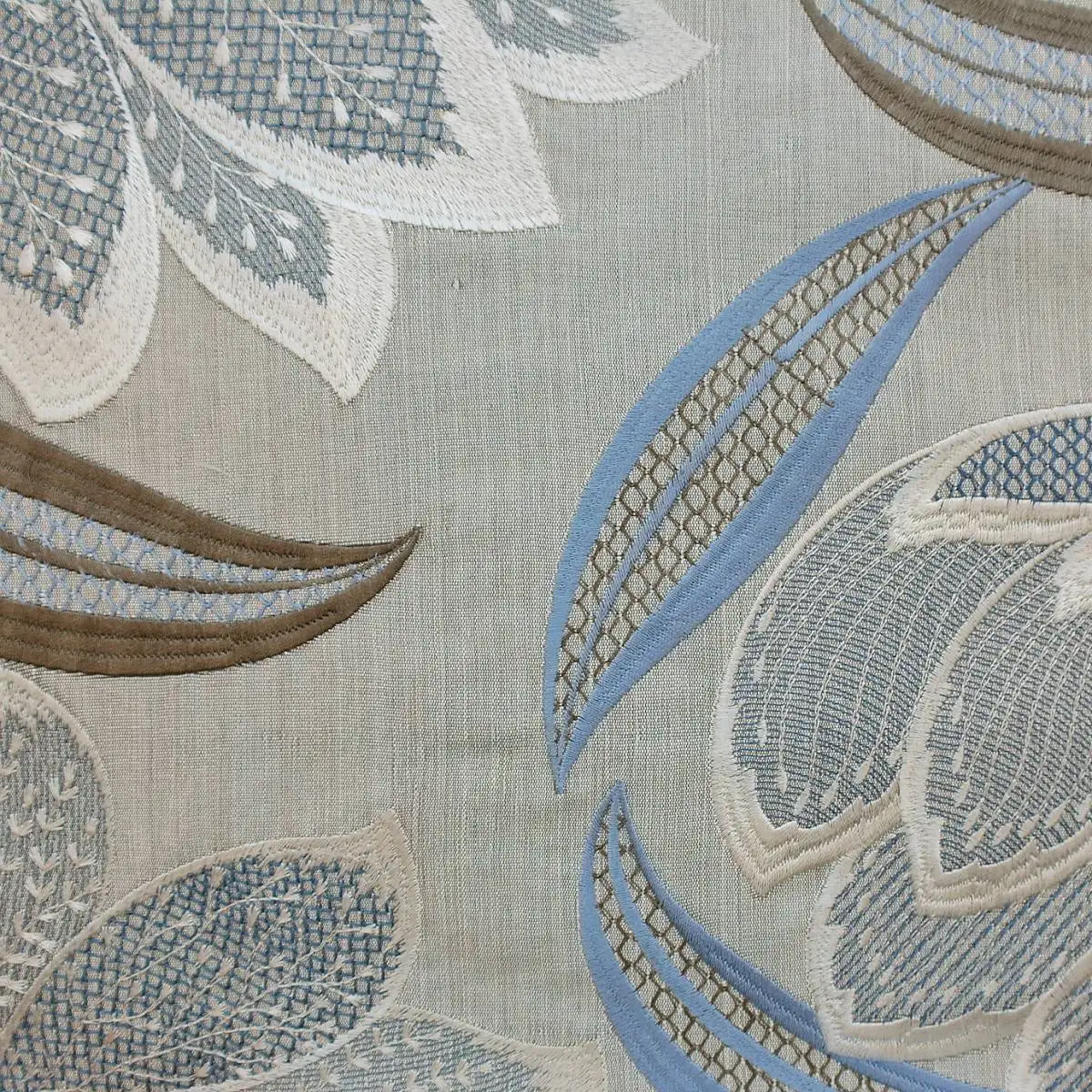 Zelda Fabric - Blue by blue botanical embroideried fabric from Jane Churchill