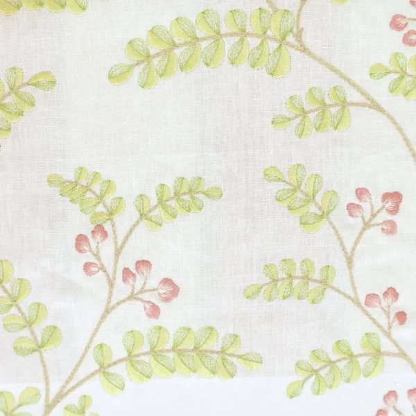 green botanical embroideried fabric from Jane Churchill