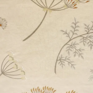 brown botanical embroideried fabric from Jane Churchill