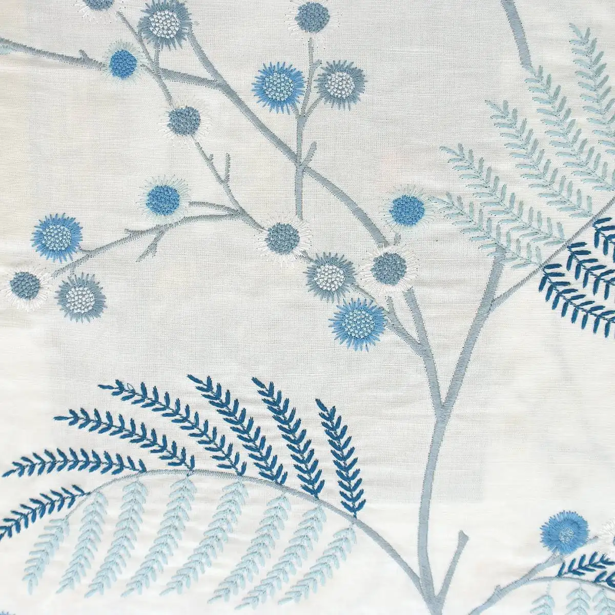 Inglewood Fabric - Blue by blue botanical embroideried fabric from Jane Churchill