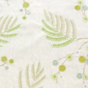 green botanical embroideried fabric from Jane Churchill