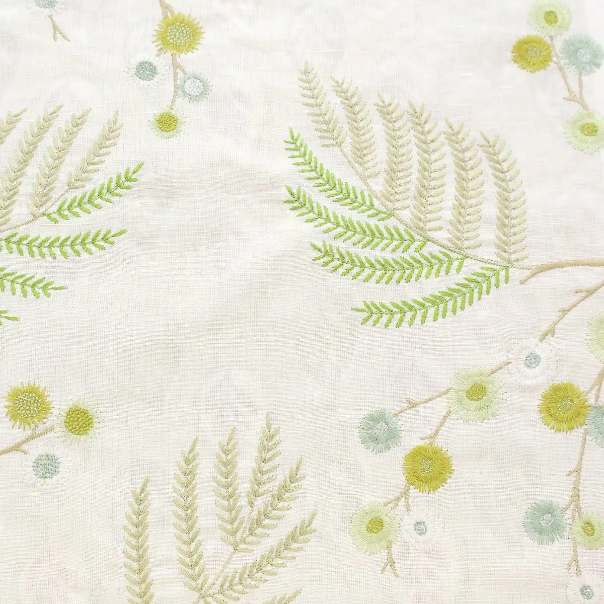 Inglewood Fabric - Green by green botanical embroideried fabric from Jane Churchill