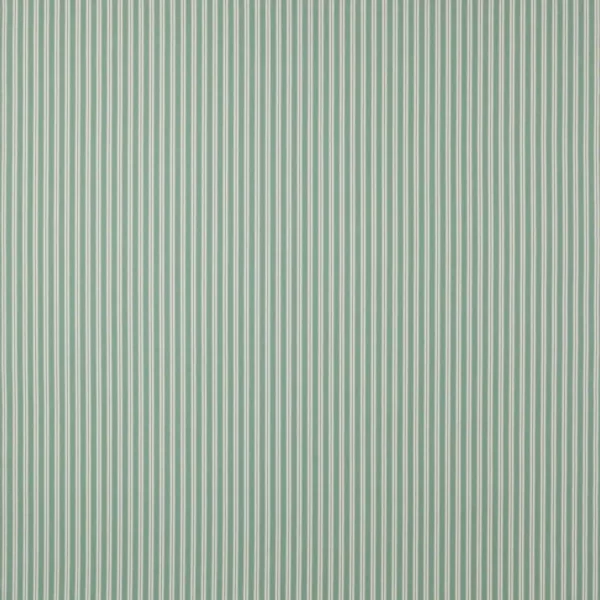 Linhope Stripe Fabric - Teal by green striped cotton fabric from Jane Churchill