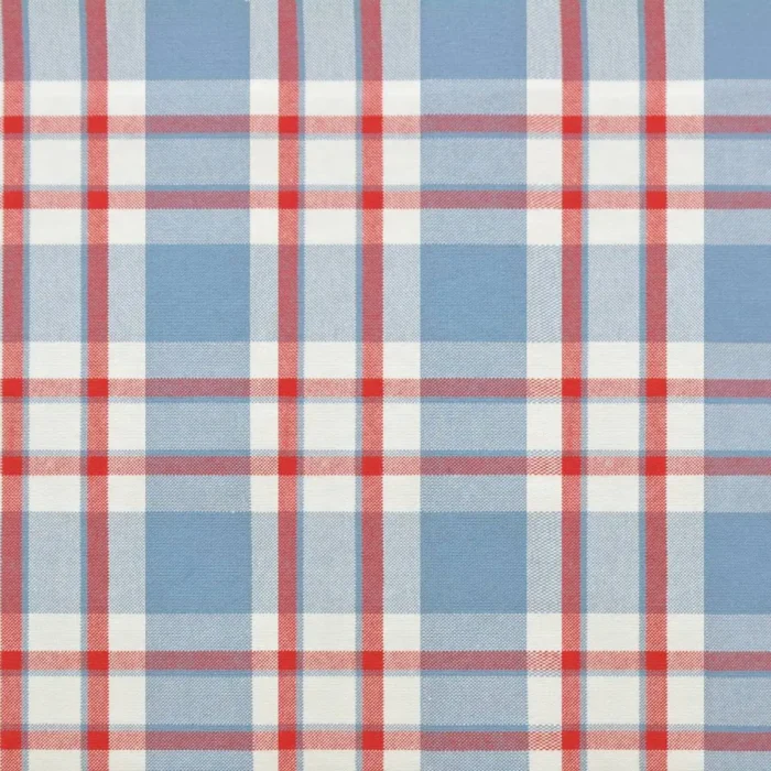 Talla Check Fabric - Blue / Red swatch