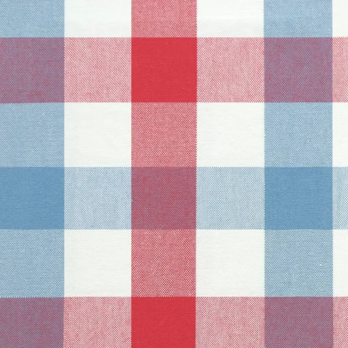 Kali Check Fabric - Red / Blue swatch