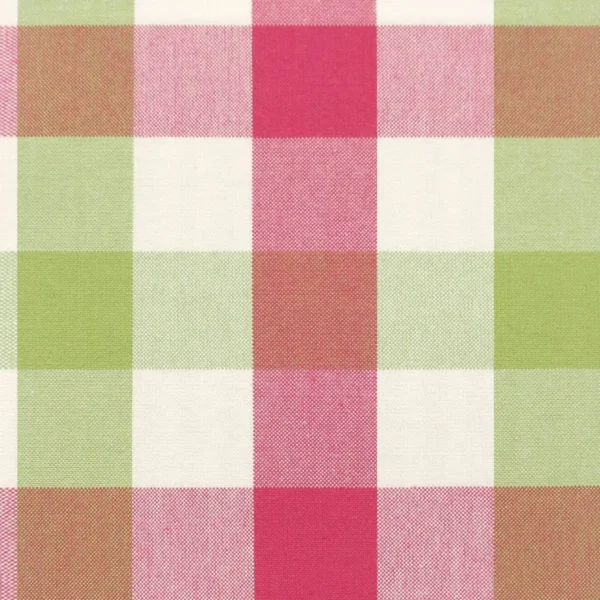 Kali Check Fabric - Pink / Green by green checked cotton fabric from Jane Churchill