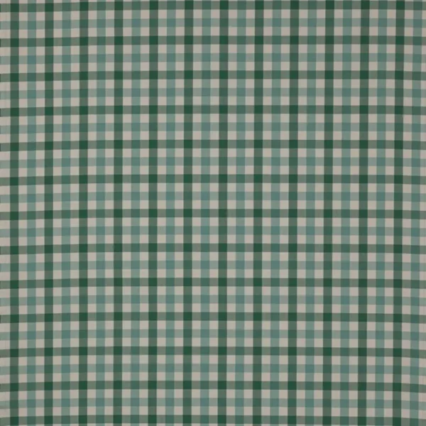 Kali Check Fabric - Teal by green checked cotton fabric from Jane Churchill
