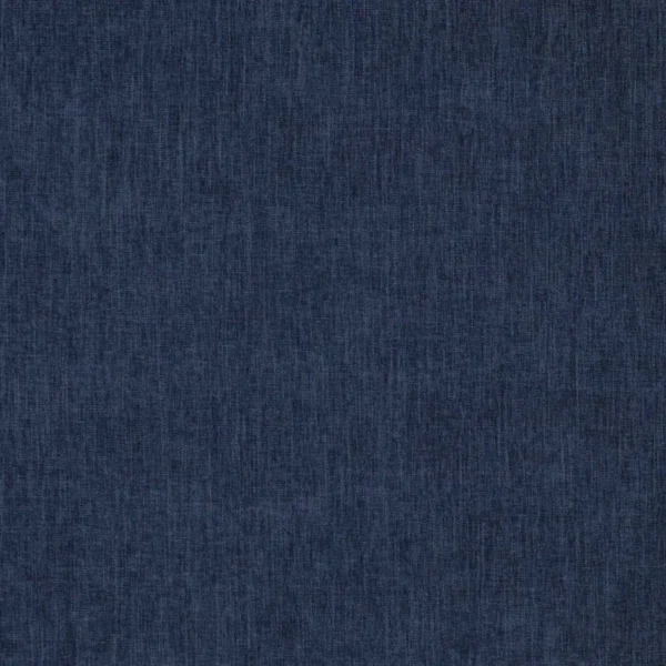 Palma Fabric - Indigo by blue plain woven fabric from Jane Churchill