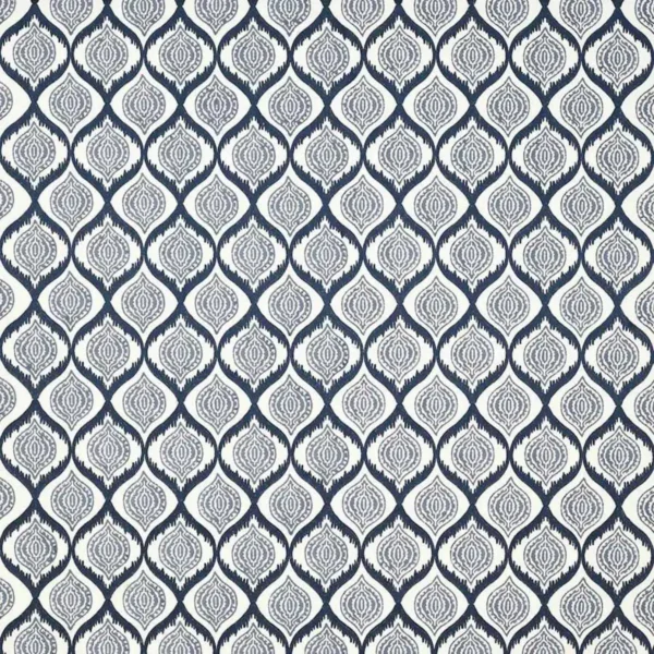 blue geometric cotton fabric from Jane Churchill