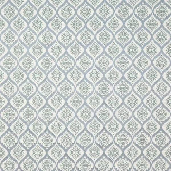 Avani Fabric - Aqua / Blue by blue geometric cotton fabric from Jane Churchill