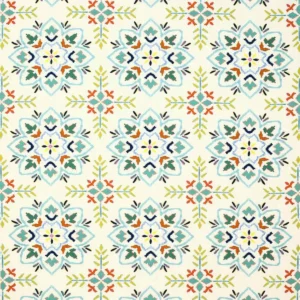 multicolour geometric printed fabric from Jane Churchill