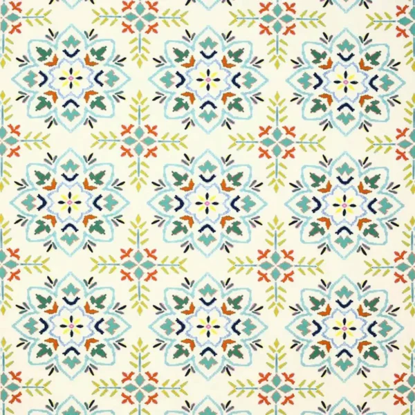 Chintal Fabric - Multi by multicolour geometric printed fabric from Jane Churchill