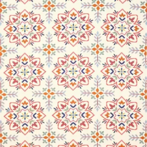 multicolour geometric printed fabric from Jane Churchill