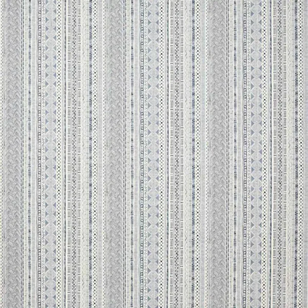 Taro Stripe Fabric - Indigo by blue striped printed fabric from Jane Churchill