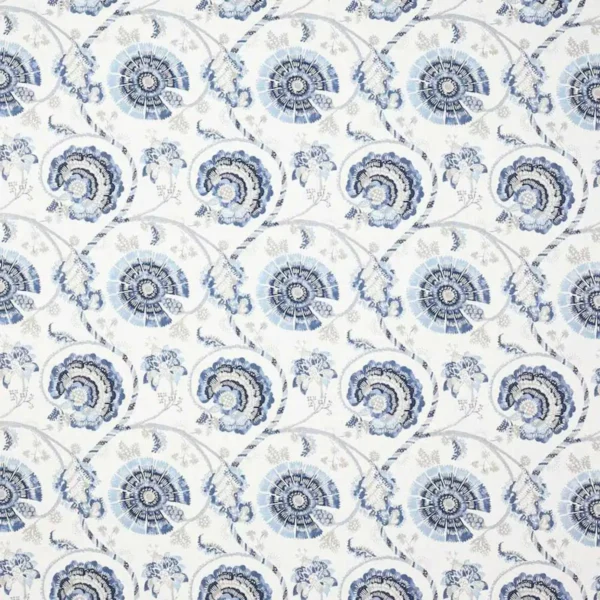 Jaipur Tree Fabric - Blue by blue botanical printed fabric from Jane Churchill