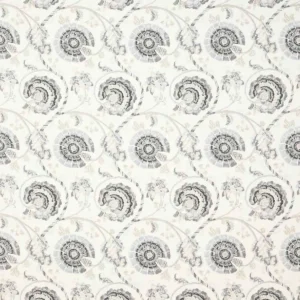 black-grey botanical printed fabric from Jane Churchill